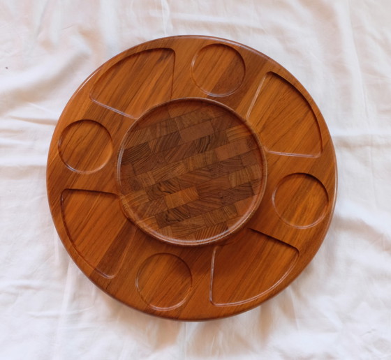 Image 1 of Digsmed Denemarken Lazy Susan teak draaiplateau Karoussel Aeb