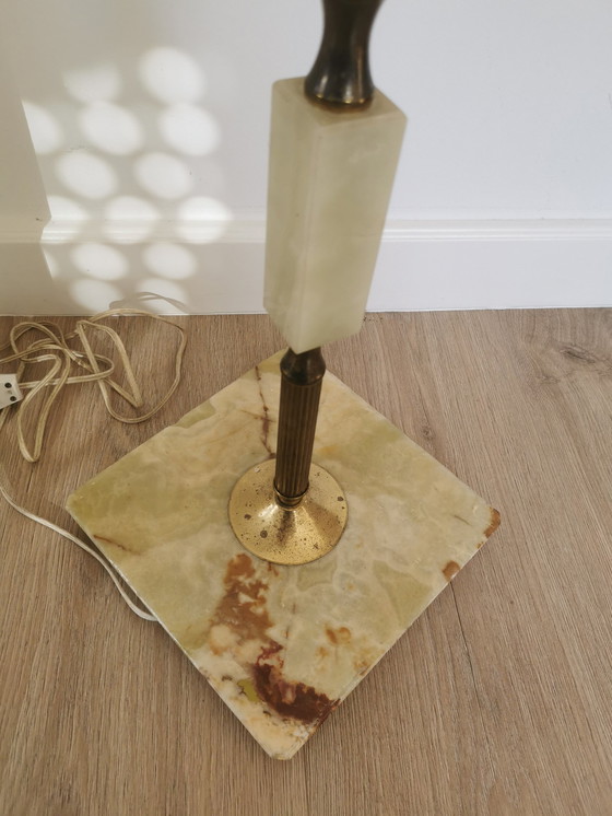 Image 1 of Vloerlamp Onyx Marmer En Messing