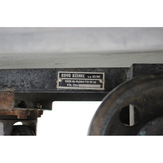 Image 1 of Vintage industriële metalen trolley voor Kovo Bzenec, Tsjecho-Slowakije 1950