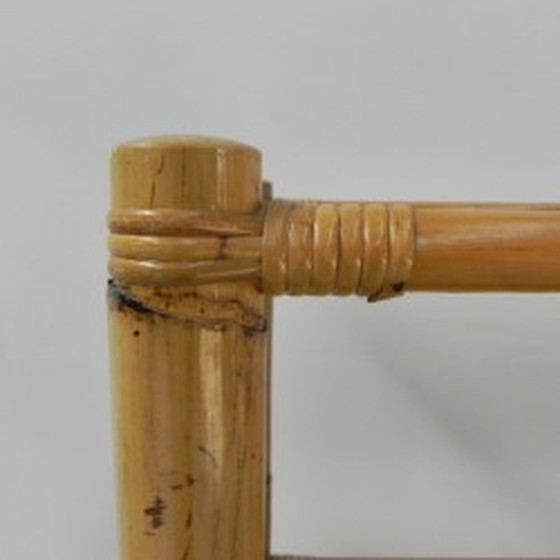 Image 1 of Vitrinekast van bamboe met 5 legplanken van gerookt glas