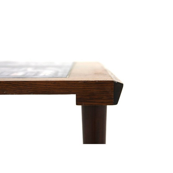 Image 1 of Vintage rozenhouten bijzettafel met keramisch blad, Denemarken 1960