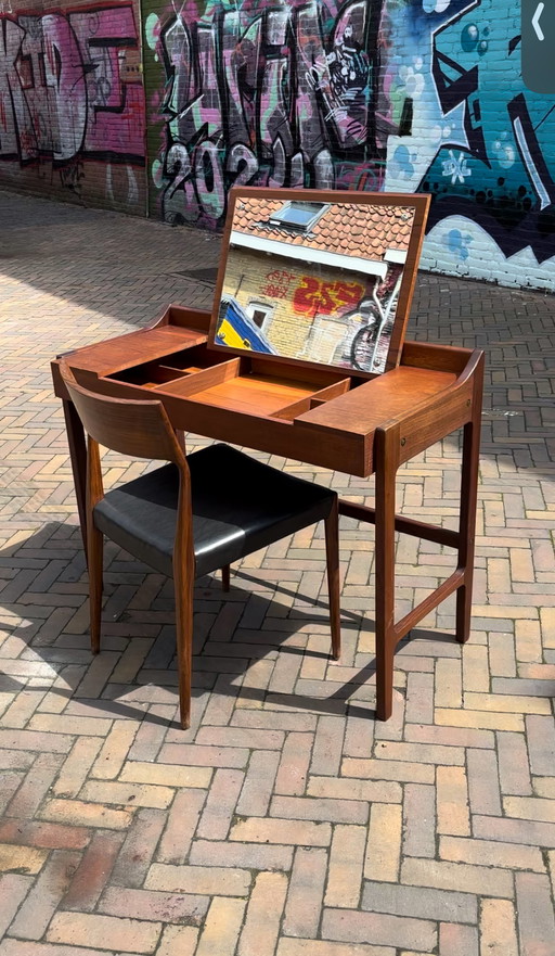 Vintage Deens Design Teakhouten Kaptafel Bureau/Desk