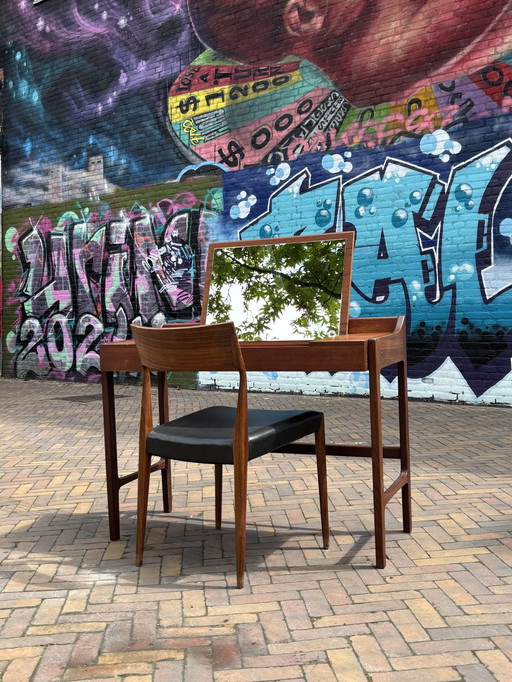 Vintage Deens Design Teakhouten Kaptafel Bureau/Desk