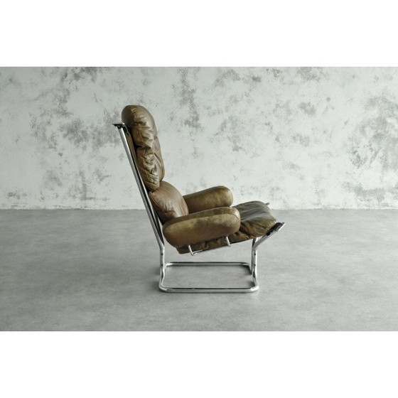 Image 1 of Vintage Harald Relling Wing fauteuil met voetenbank van Westnofa