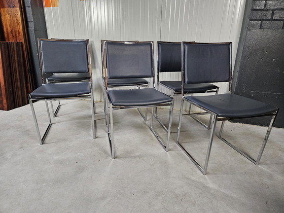 Image 1 of Vintage set stoelen, 6 stuks, chroom