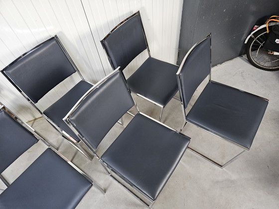 Image 1 of Vintage set stoelen, 6 stuks, chroom