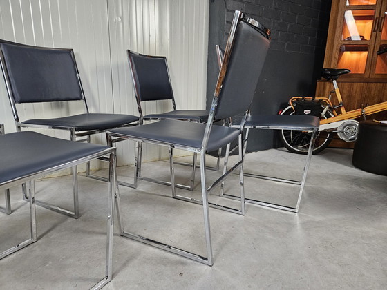 Image 1 of Vintage set stoelen, 6 stuks, chroom
