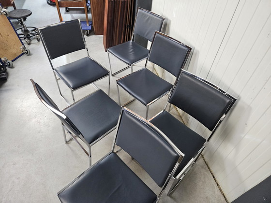 Image 1 of Vintage set stoelen, 6 stuks, chroom