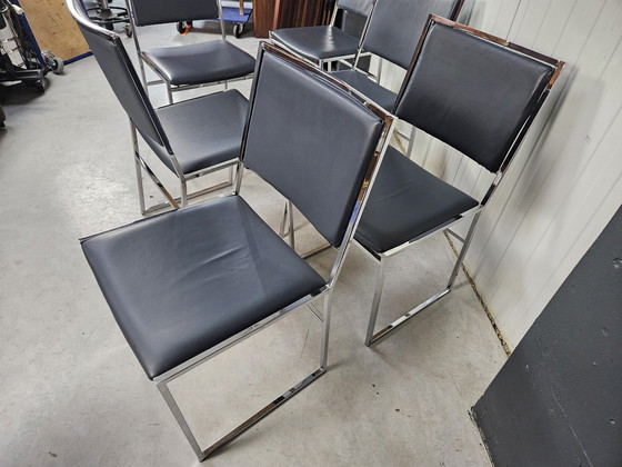 Image 1 of Vintage set stoelen, 6 stuks, chroom
