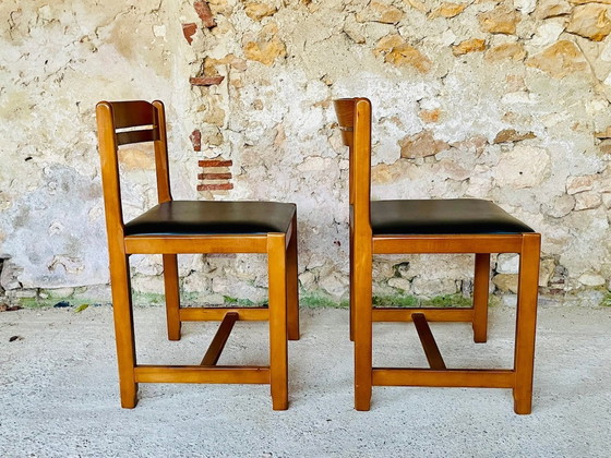 Image 1 of Vintage, Mid Century, Eetkamerstoelen, Set van 2