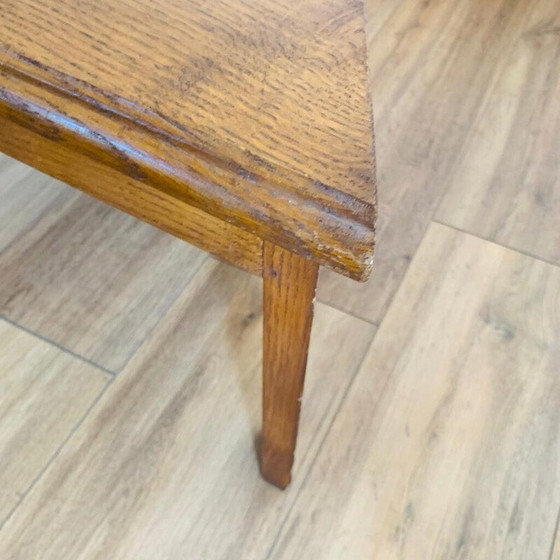 Image 1 of Vintage trapeziumvormige eiken salontafel