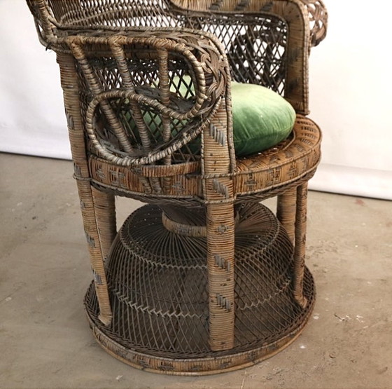 Image 1 of Peacock Emmanuelle Rieten troonfauteuil met hoge rugleuning