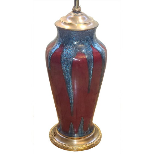 Steengoed Lamp 1950 Rood Glazuur