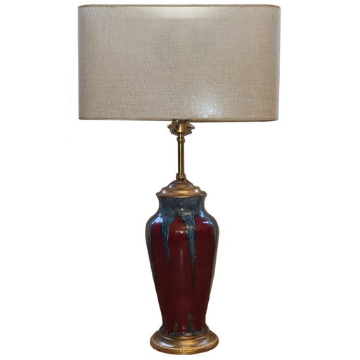 Steengoed Lamp 1950 Rood Glazuur