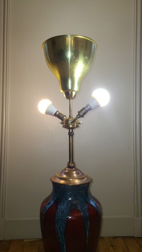 Image 1 of Steengoed Lamp 1950 Rood Glazuur