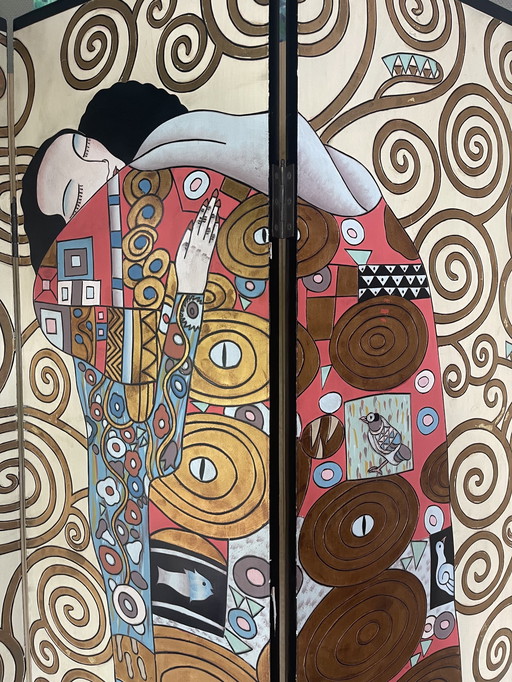 Gustav Klimt Vintage Kamerscherm / Roomdivider