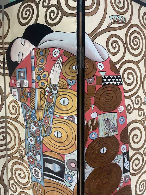 Image 1 of Gustav Klimt Vintage Kamerscherm / Roomdivider