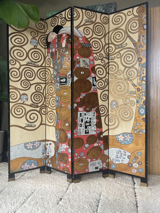 Image 1 of Gustav Klimt Vintage Kamerscherm / Roomdivider