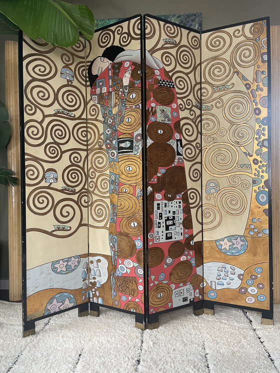 Image 1 of Gustav Klimt Vintage Kamerscherm / Roomdivider