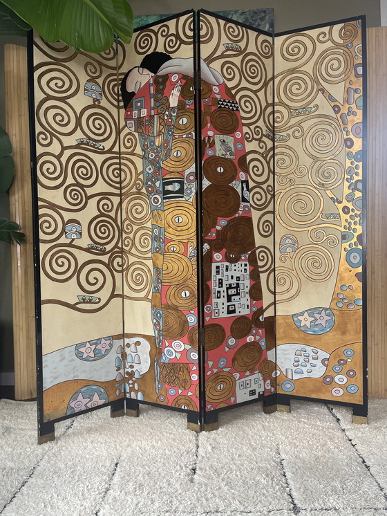 Image 1 of Gustav Klimt Vintage Kamerscherm / Roomdivider