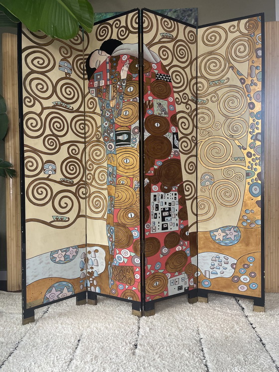 Image 1 of Gustav Klimt Vintage Kamerscherm / Roomdivider