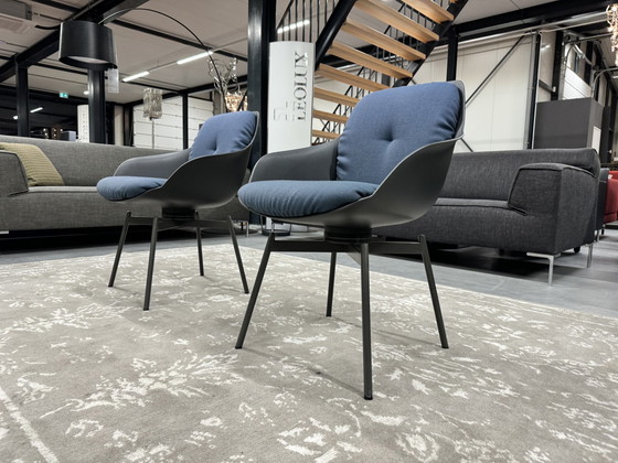 Image 1 of 2 Rolf Benz 600 draai stoelen blauw stof 