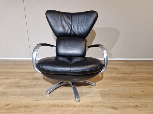 Leolux Formi - Relaxfauteuil - Zwart - Leder - Design Frans Schrofer