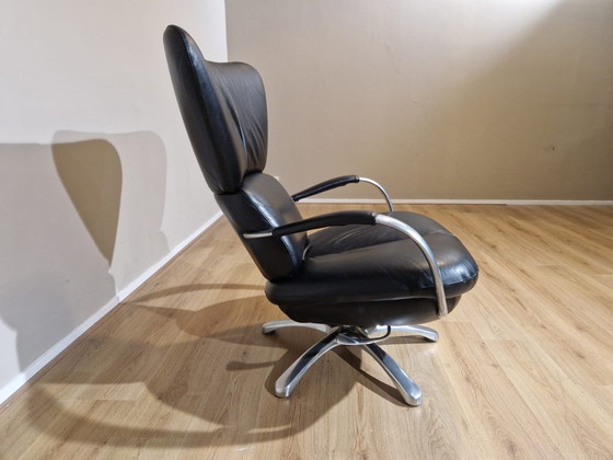 Image 1 of Leolux Formi - Relaxfauteuil - Zwart - Leder - Design Frans Schrofer