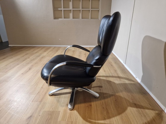 Image 1 of Leolux Formi - Relaxfauteuil - Zwart - Leder - Design Frans Schrofer