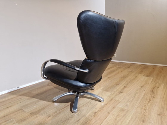 Image 1 of Leolux Formi - Relaxfauteuil - Zwart - Leder - Design Frans Schrofer