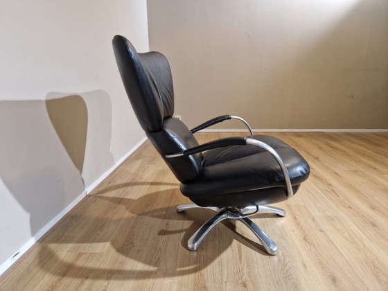 Image 1 of Leolux Formi - Relaxfauteuil - Zwart - Leder - Design Frans Schrofer