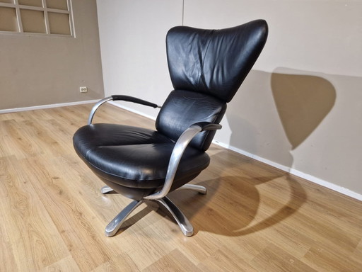 Leolux Formi - Relaxfauteuil - Zwart - Leder - Design Frans Schrofer