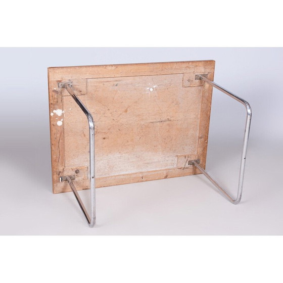 Image 1 of Vintage Bauhaus eettafel van chroomstaal en vurenhout voor Mücke Melder, Tsjecho-Slowakije 1930