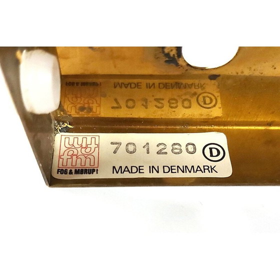 Image 1 of Set van 6 Vintage messing Fog & Morup wandlampen door Jo Hammerborg, Denemarken 1960