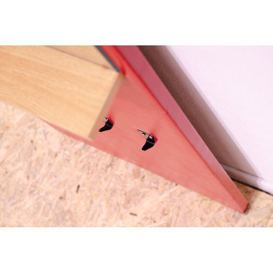 Image 1 of Paar vintage kapstokken van hout en kunstleer voor Drevokov, Tsjecho-Slowakije 1960