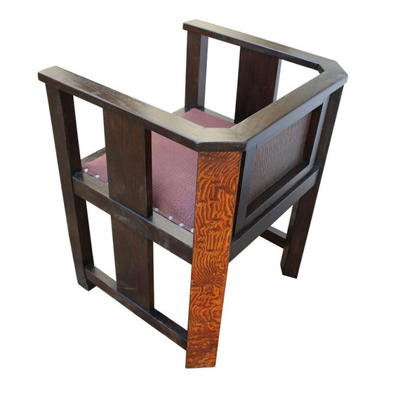 Image 1 of Vintage Art Deco eikenhouten lounge stoel, jaren 1920