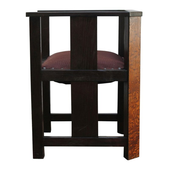 Image 1 of Vintage Art Deco eikenhouten lounge stoel, jaren 1920