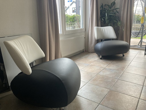 2x Leolux pallone stoelen