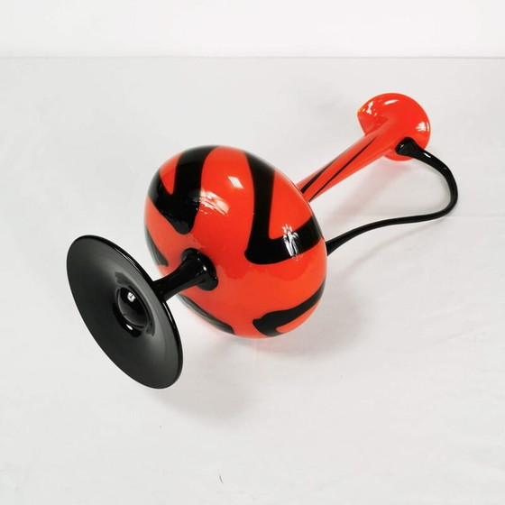 Image 1 of Vintage dikke gebrandschilderde glazen vaas, Italië 1970