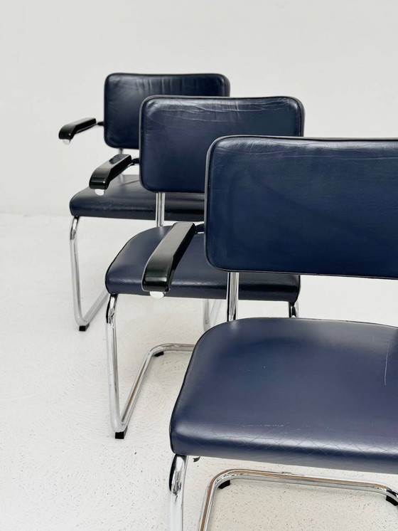 Image 1 of Set van 5 sledestoelen met armleuningen van Marcel Breuer voor Thonet