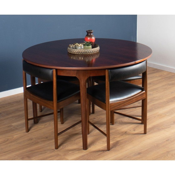 Image 1 of Vintage ronde palissander eetset van Tom Robertson voor A.H. McIntosh, jaren 1960