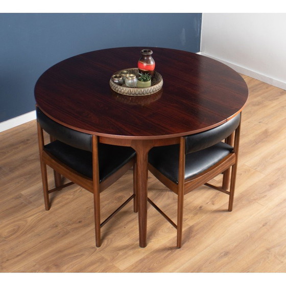 Image 1 of Vintage ronde palissander eetset van Tom Robertson voor A.H. McIntosh, jaren 1960