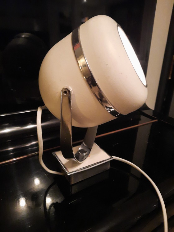 Image 1 of Space Age Witte Eyeball Tafel / Muur Lamp  Jaren 60