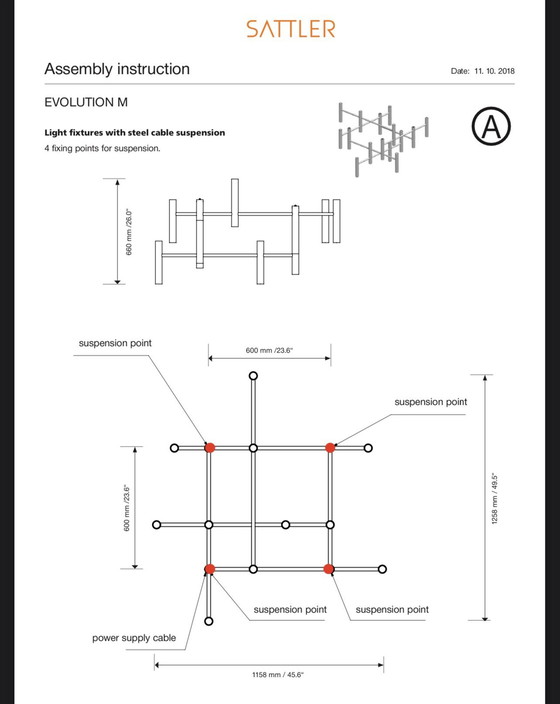 Image 1 of Sattler Evolution M Led Pendelarmatuur