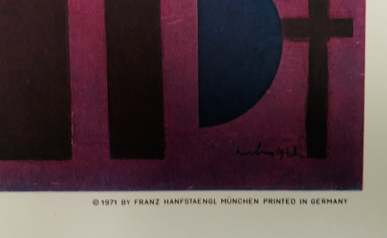 Image 1 of Auguste Herbin: “Nez, 1943”. Gesigneerd In De Plaat. Zeldzame Antiquarische Collotype. 