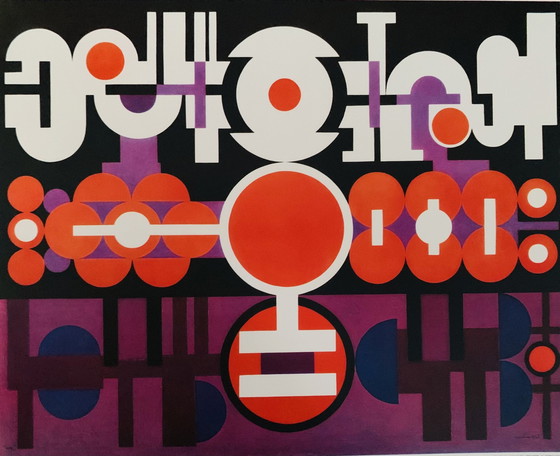 Image 1 of Auguste Herbin: “Nez, 1943”. Gesigneerd In De Plaat. Zeldzame Antiquarische Collotype. 