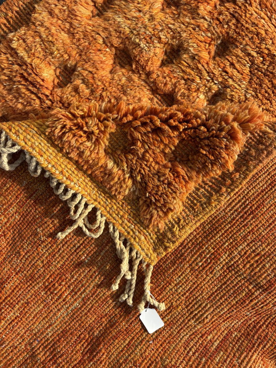 Image 1 of Oranje Marokkaanse Berber Wol Vloerkleed