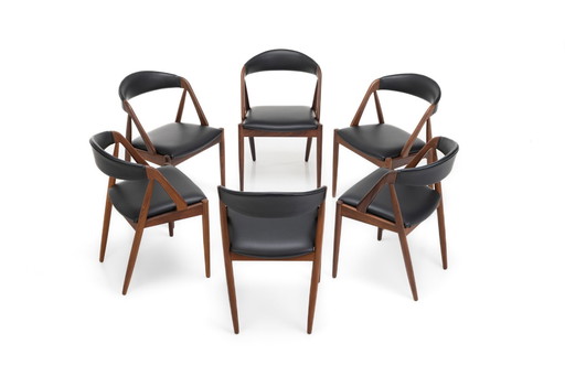 Set van 6 eetkamerstoelen door Kai Kristiansen voor Schou Andersen, Denemarken 1960S