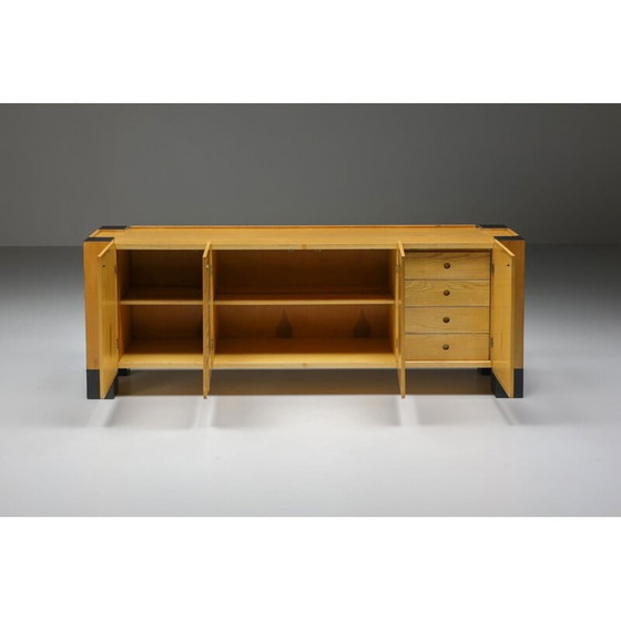 Image 1 of Vintage zwart beschilderd houten dressoir van Renato Toso en Robertà Pamio, Italië 1920