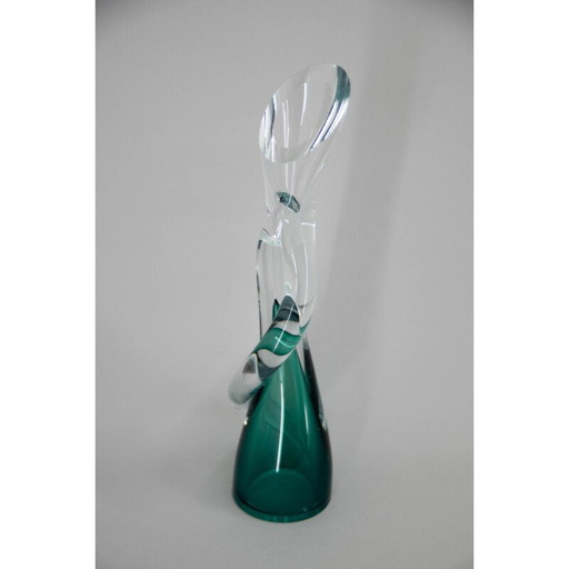 Vintage vaas van kunstglas, Tsjecho-Slowakije 1960